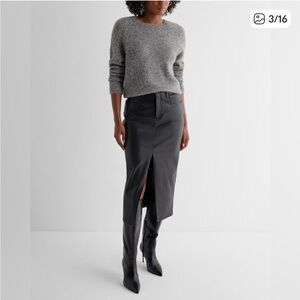 Express midi pencil leather skirt